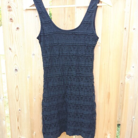 Black Lace Bodycon Mini Dress Small - Picture 1 of 4